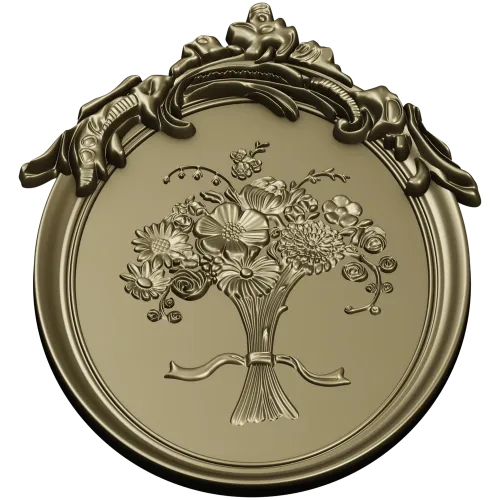 Floral Elegance Medallion 3D STL Model for CNC