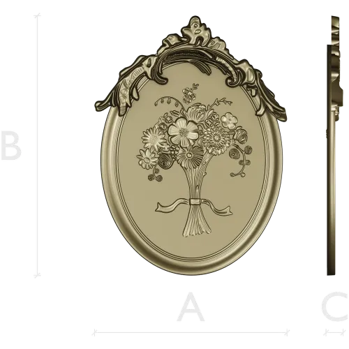 Floral Elegance Medallion 3D STL Model for CNC