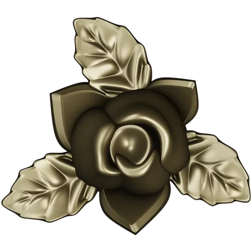 Floral Rose Ornament 3D Model for CNC Milling in STL Format