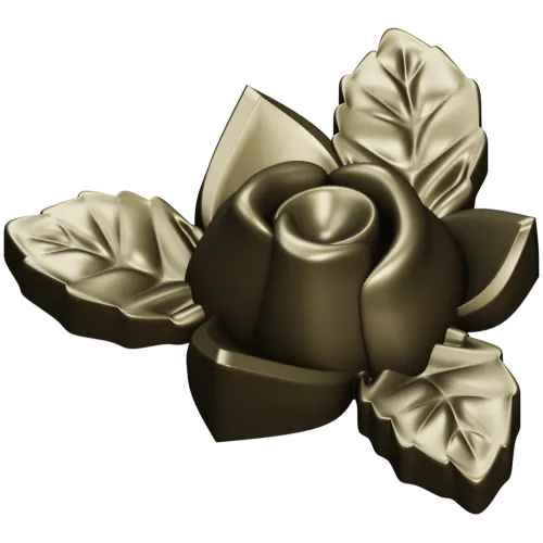 Floral Rose Ornament 3D Model for CNC Milling in STL Format