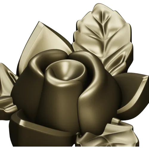 Floral Rose Ornament 3D Model for CNC Milling in STL Format