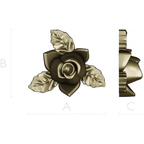 Floral Rose Ornament 3D Model for CNC Milling in STL Format