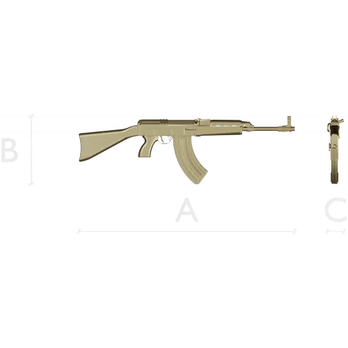 AK-style rifle decorative STL 3D model for CNC
