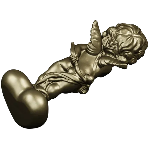 Reclining Cupid on Heart - high-relief STL 3D model for CNC