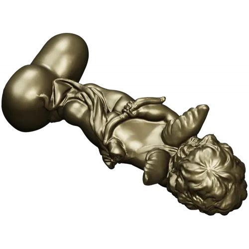 Reclining Cupid on Heart - high-relief STL 3D model for CNC