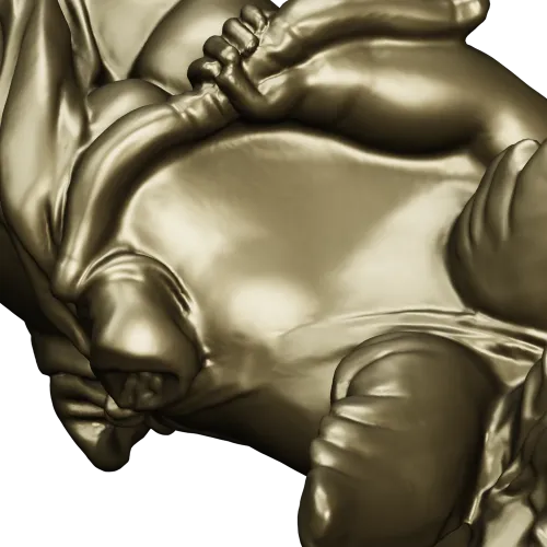 Reclining Cupid on Heart - high-relief STL 3D model for CNC