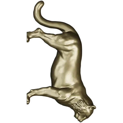 Leaping big cat 3D model STL for CNC
