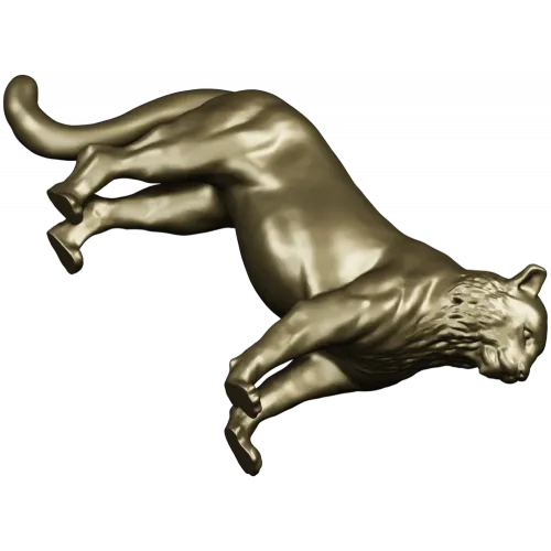 Leaping big cat 3D model STL for CNC