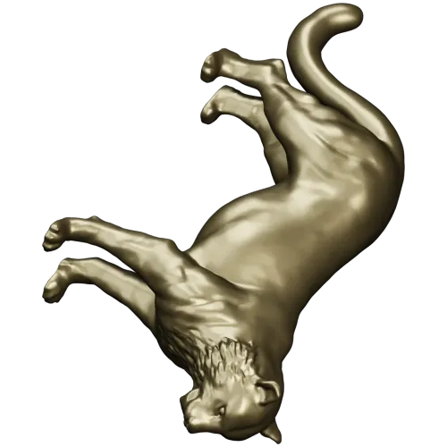 Leaping big cat 3D model STL for CNC