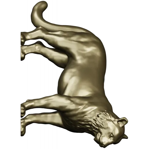 Leaping big cat 3D model STL for CNC