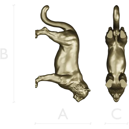 Leaping big cat 3D model STL for CNC