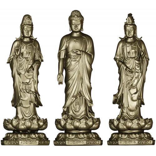 Buddha and Bodhisattva Lotus Statues STL