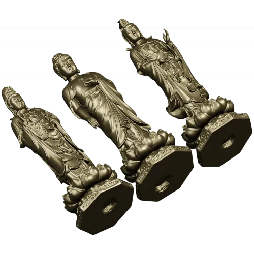 Buddha and Bodhisattva Lotus Statues STL