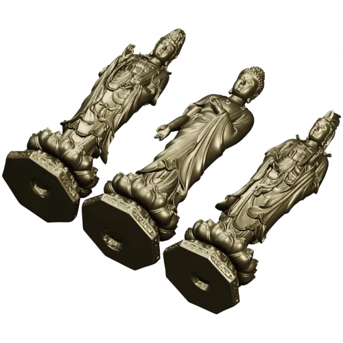 Buddha and Bodhisattva Lotus Statues STL