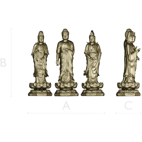 Buddha and Bodhisattva Lotus Statues STL