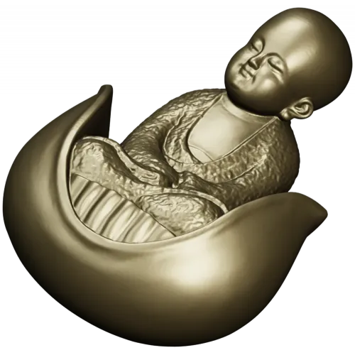 Младенец Будды в лотосе - STL 3D модель для ЧПУ