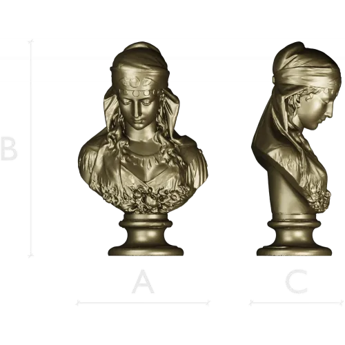 Бюст девушки в платке - 3D модель STL для ЧПУ
