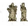 3D модель STL статуэтки восточного воина-охранителя для ЧПУ