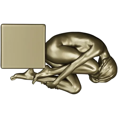 3D модель девушки у опоры - STL для ЧПУ