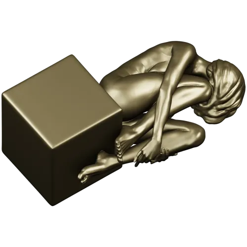 3D модель девушки у опоры - STL для ЧПУ