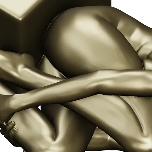 3D модель девушки у опоры - STL для ЧПУ