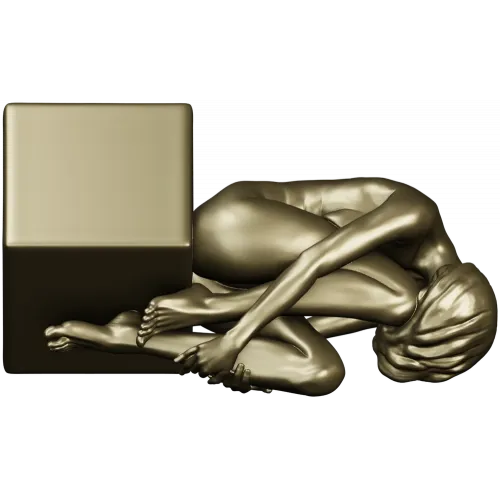 3D модель девушки у опоры - STL для ЧПУ