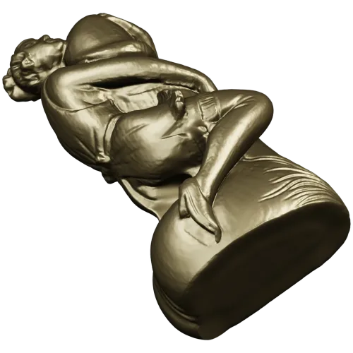 Elegant Female Figure Embracing Pillar - 3D STL Model for CNC Milling