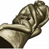 Elegant Female Figure Embracing Pillar - 3D STL Model for CNC Milling