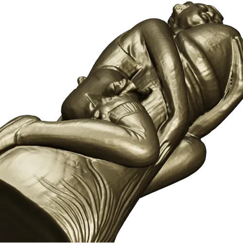 Elegant Female Figure Embracing Pillar - 3D STL Model for CNC Milling