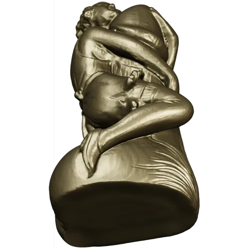 Elegant Female Figure Embracing Pillar - 3D STL Model for CNC Milling