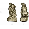 Elegant Female Figure Embracing Pillar - 3D STL Model for CNC Milling