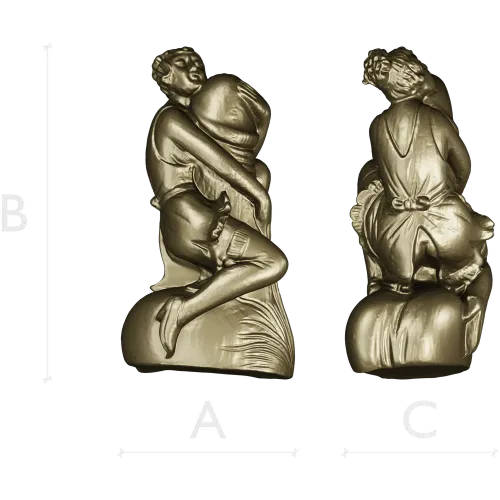 Elegant Female Figure Embracing Pillar - 3D STL Model for CNC Milling