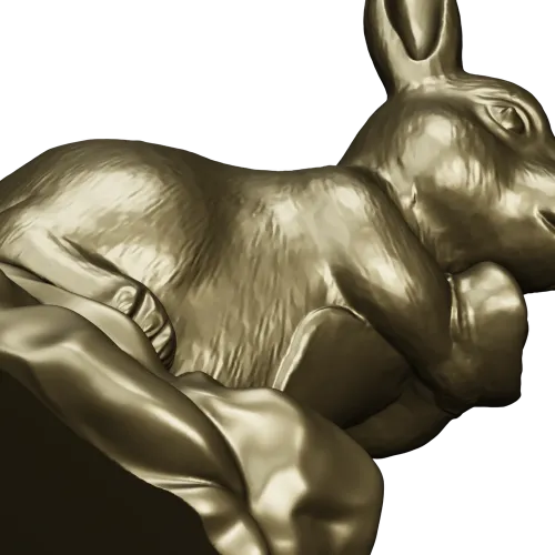 Заяц на камне - 3D модель STL для ЧПУ