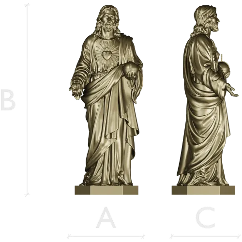 Jesus Statue 3D Model for CNC Milling in STL Format