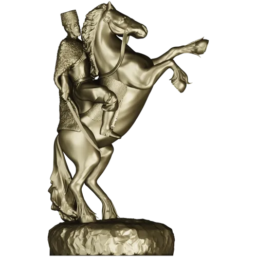 Dynamic Equestrian Warrior 3D Model for CNC