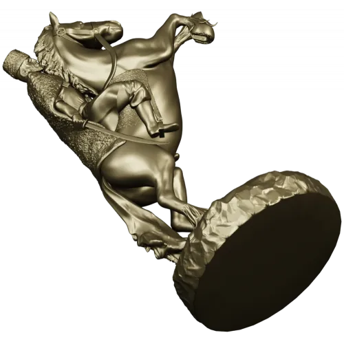 Dynamic Equestrian Warrior 3D Model for CNC
