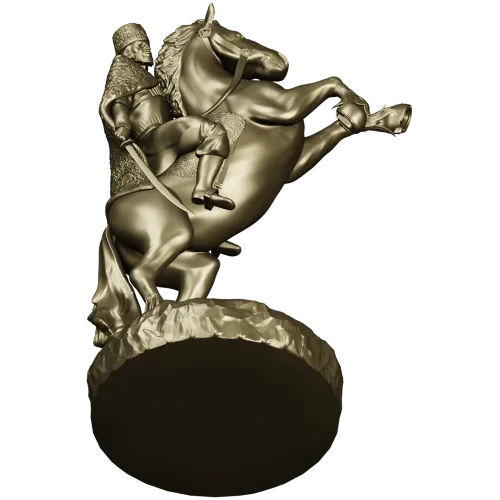 Dynamic Equestrian Warrior 3D Model for CNC