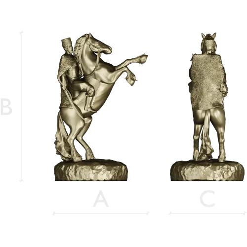 Dynamic Equestrian Warrior 3D Model for CNC