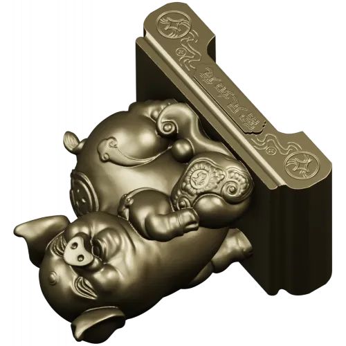 Charming Piglet 3D CNC Model in STL Format