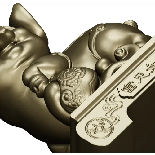 Charming Piglet 3D CNC Model in STL Format