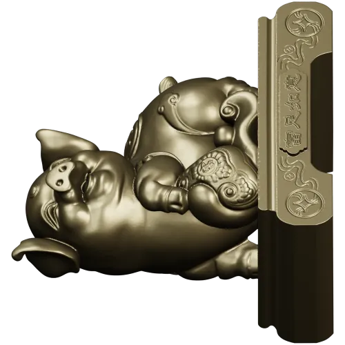 Charming Piglet 3D CNC Model in STL Format