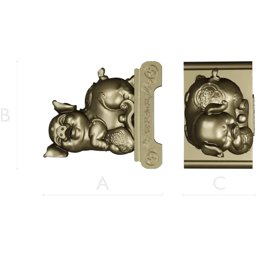 Charming Piglet 3D CNC Model in STL Format
