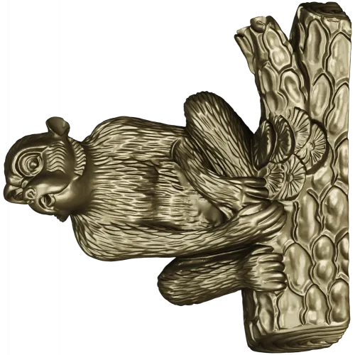 Squirrel on Tree Branch 3D Model STL for CNC Milling