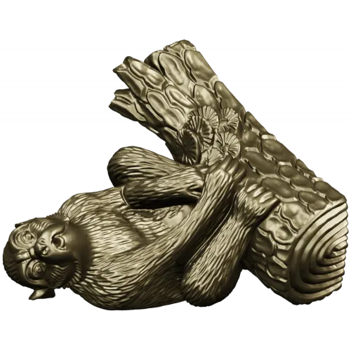 Squirrel on Tree Branch 3D Model STL for CNC Milling
