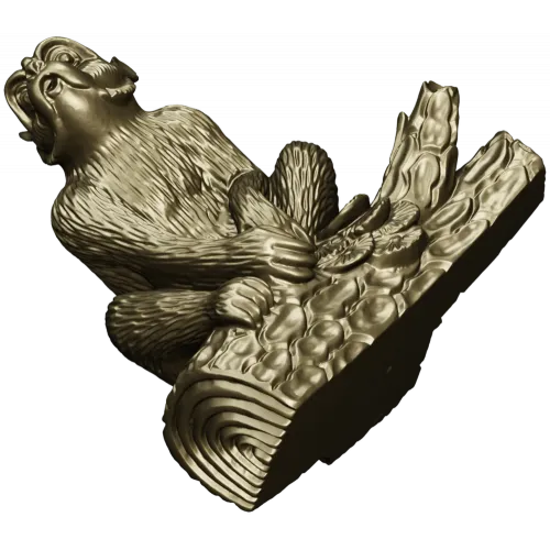 Squirrel on Tree Branch 3D Model STL for CNC Milling