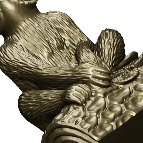 Squirrel on Tree Branch 3D Model STL for CNC Milling
