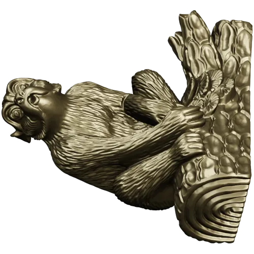 Squirrel on Tree Branch 3D Model STL for CNC Milling