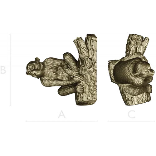 Squirrel on Tree Branch 3D Model STL for CNC Milling