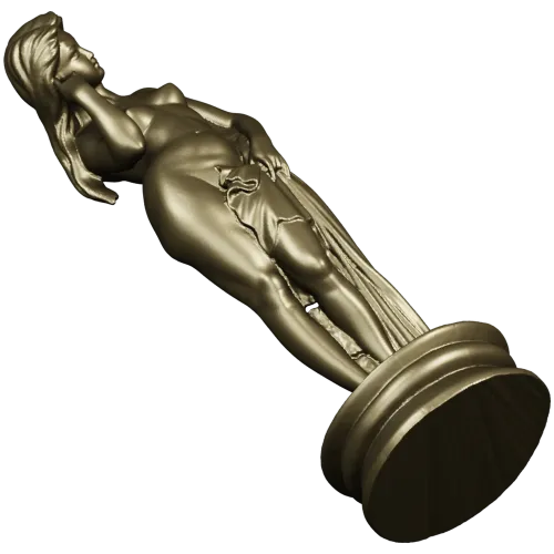 Detailed 3D Model of Nude Woman Sculpture for CNC Milling in STL Format