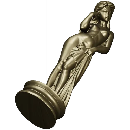 Detailed 3D Model of Nude Woman Sculpture for CNC Milling in STL Format